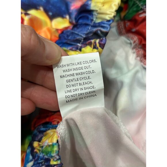 Bright Multicolor Abstract Print Womens Pants Size XXL Elastic Waist - Picture 8 of 11